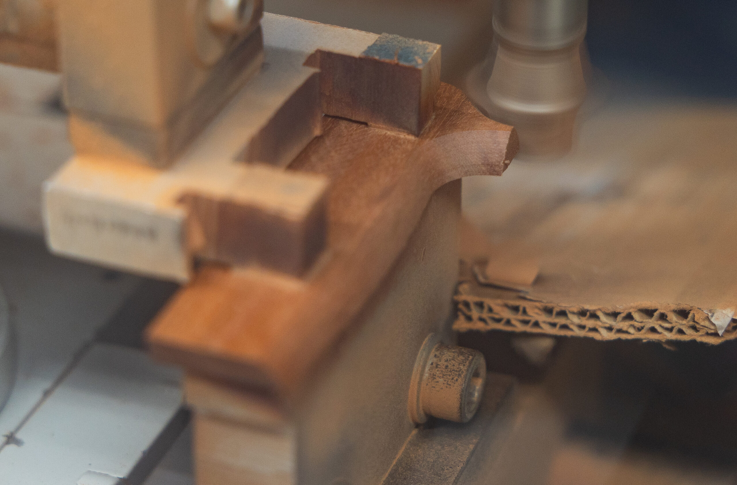Machine milling a natural wood handle